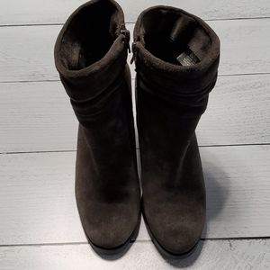 Gray suede ankle boots